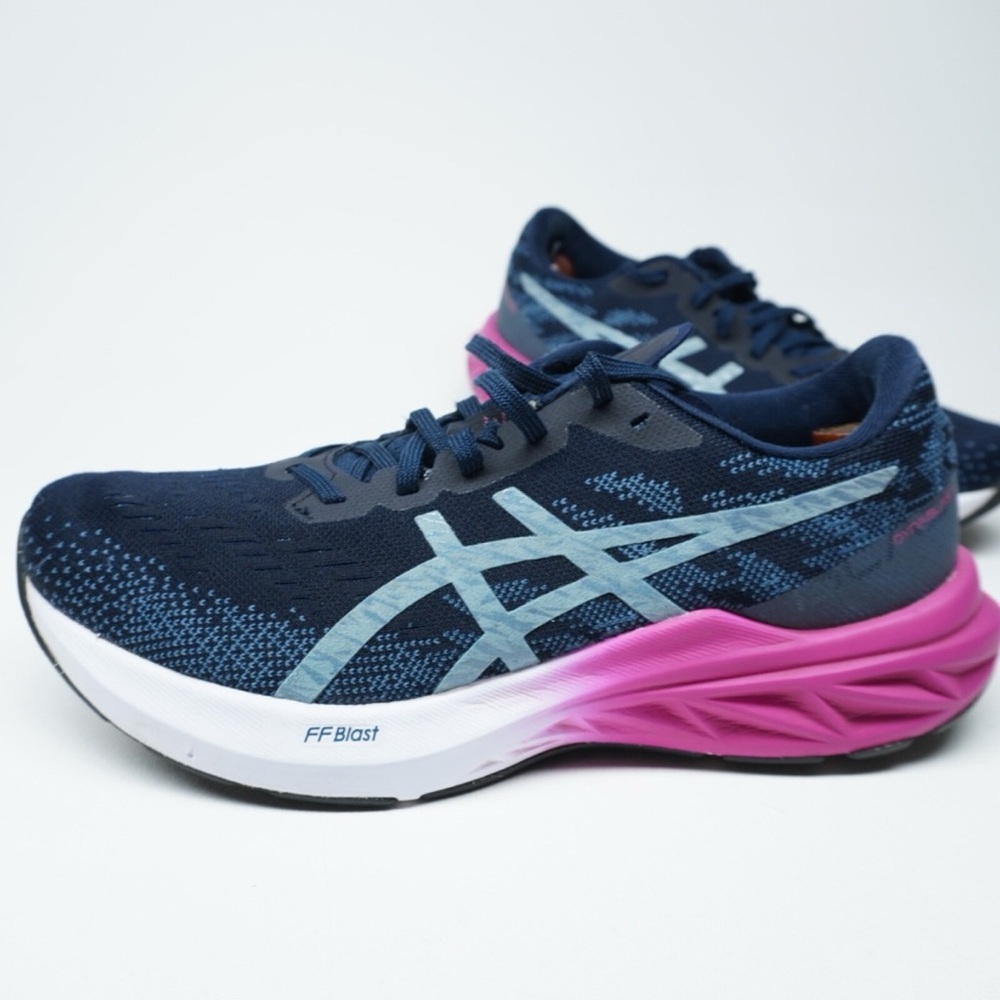 Asics Women's Dynablast 3 running shoes in the Midnight/Pink - Picture 2 of 10